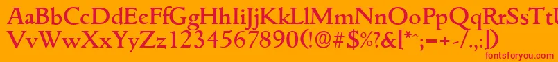 GouditaserialMediumRegular Font – Red Fonts on Orange Background