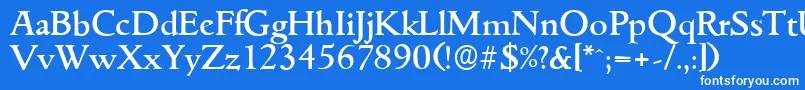 フォントGouditaserialMediumRegular – 青い背景に白い文字