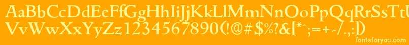 GouditaserialMediumRegular Font – Yellow Fonts on Orange Background