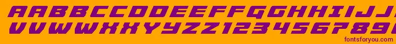 Cruiserfortresstitleital Font – Purple Fonts on Orange Background