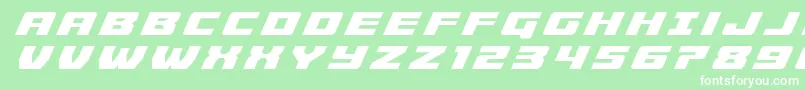 Шрифт Cruiserfortresstitleital – белые шрифты на зелёном фоне