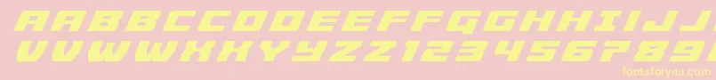 Cruiserfortresstitleital-fontti – keltaiset fontit vaaleanpunaisella taustalla