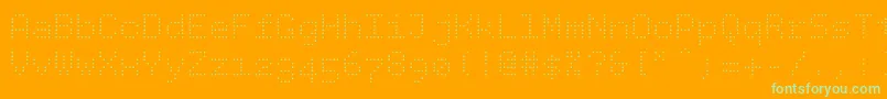 Шрифт Bpdotslight – зелёные шрифты на оранжевом фоне