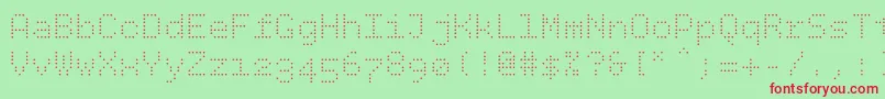 Bpdotslight Font – Red Fonts on Green Background
