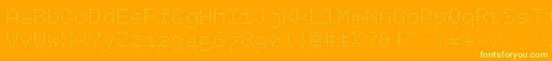 Fonte Bpdotslight – fontes amarelas em um fundo laranja