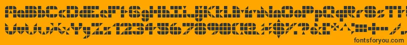Geogrid9 Font – Black Fonts on Orange Background