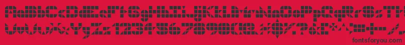 Geogrid9 Font – Black Fonts on Red Background