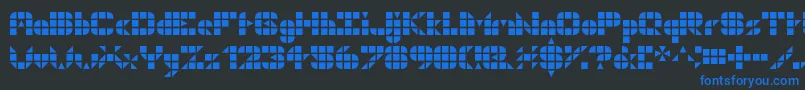 Geogrid9 Font – Blue Fonts on Black Background
