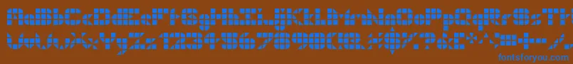Więcej informacji o czcionce Geogrid9 Czcionka Geogrid9 – niebieskie czcionki na brązowym tle