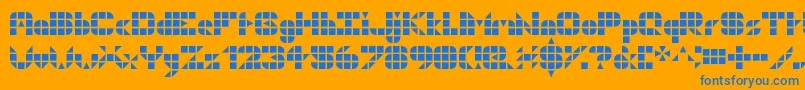 Geogrid9 Font – Blue Fonts on Orange Background