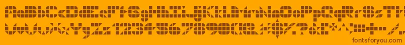Geogrid9 Font – Brown Fonts on Orange Background