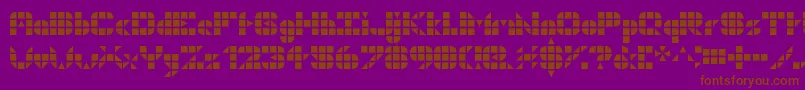 Geogrid9-Schriftart – Braune Schriften auf violettem Hintergrund