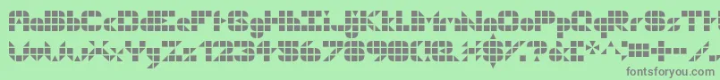 Geogrid9 Font – Gray Fonts on Green Background