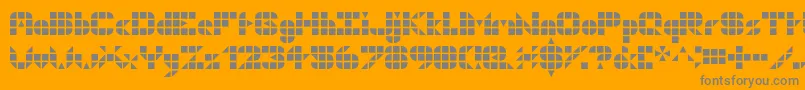 Geogrid9 Font – Gray Fonts on Orange Background