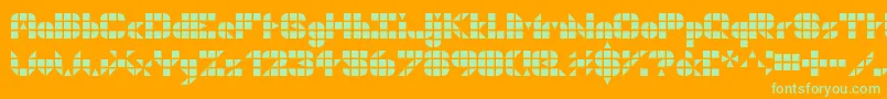 Geogrid9 Font – Green Fonts on Orange Background