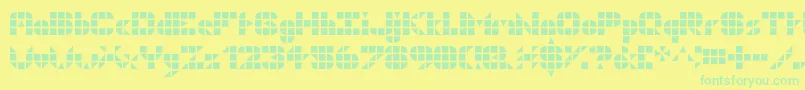 Geogrid9 Font – Green Fonts on Yellow Background