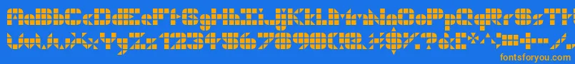 Geogrid9 Font – Orange Fonts on Blue Background