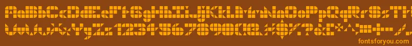 Geogrid9 Font – Orange Fonts on Brown Background