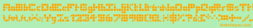 Geogrid9 Font – Orange Fonts on Green Background