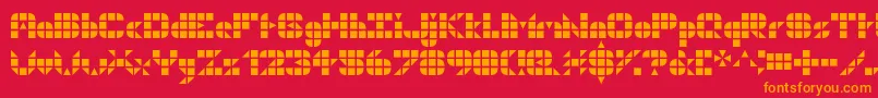 Geogrid9 Font – Orange Fonts on Red Background