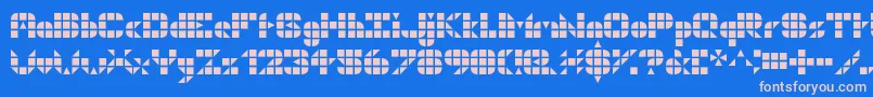 Geogrid9 Font – Pink Fonts on Blue Background