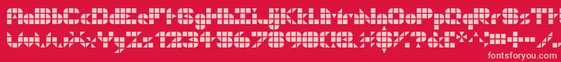 Geogrid9 Font – Pink Fonts on Red Background