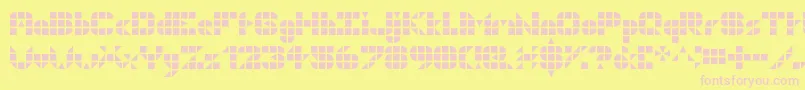 Geogrid9-Schriftart – Rosa Schriften auf gelbem Hintergrund