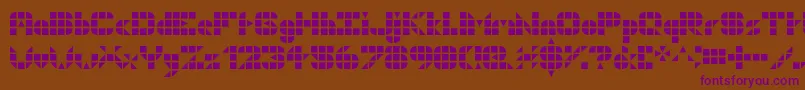 Geogrid9-Schriftart – Violette Schriften auf braunem Hintergrund