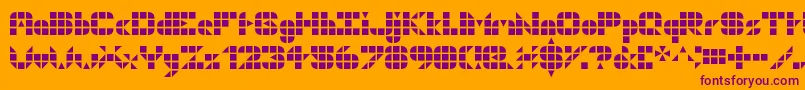 Geogrid9 Font – Purple Fonts on Orange Background