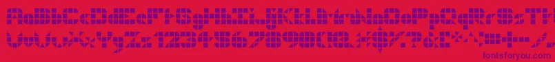 Geogrid9 Font – Purple Fonts on Red Background