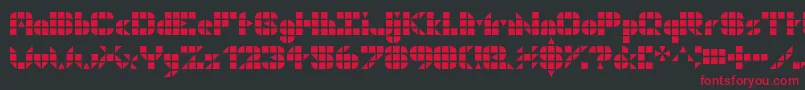 Geogrid9-Schriftart – Rote Schriften auf schwarzem Hintergrund