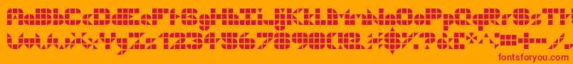 Geogrid9 Font – Red Fonts on Orange Background