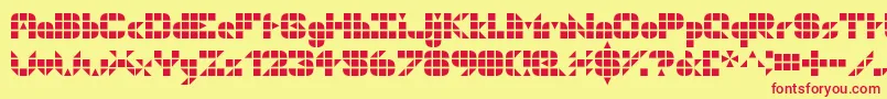 Geogrid9 Font – Red Fonts on Yellow Background