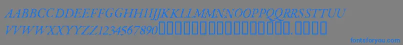 Czcionka ParkinsonRegular – niebieskie czcionki na szarym tle