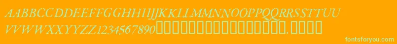 ParkinsonRegular Font – Green Fonts on Orange Background