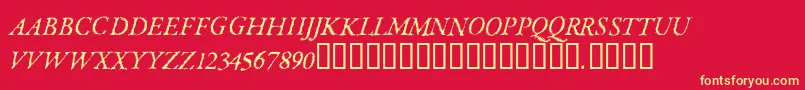 ParkinsonRegular Font – Yellow Fonts on Red Background