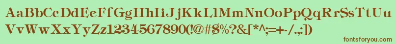 Tiffany Font – Brown Fonts on Green Background