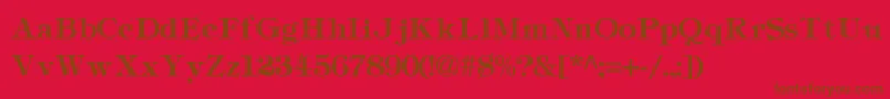 Tiffany Font – Brown Fonts on Red Background