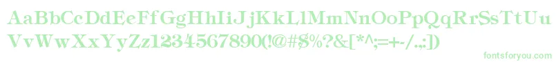 Tiffany Font – Green Fonts on White Background