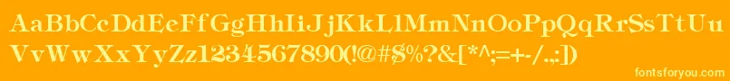 Tiffany Font – Yellow Fonts on Orange Background