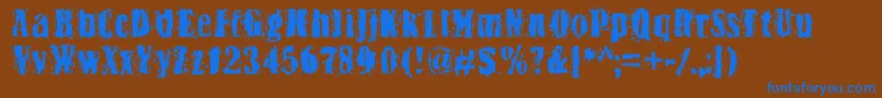Bn Yiftachrough-fontti – siniset fontit ruskealla taustalla