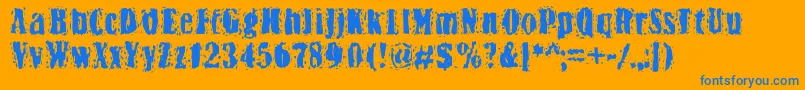 Bn Yiftachrough Font – Blue Fonts on Orange Background