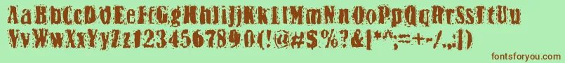 Bn Yiftachrough Font – Brown Fonts on Green Background