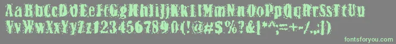 Bn Yiftachrough-Schriftart – Grüne Schriften auf grauem Hintergrund
