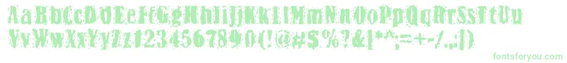 Bn Yiftachrough-Schriftart – Grüne Schriften auf weißem Hintergrund