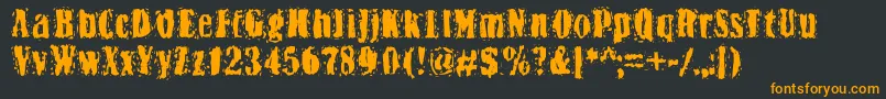 Bn Yiftachrough Font – Orange Fonts on Black Background