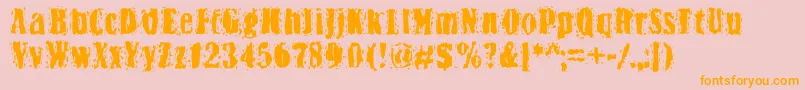 Bn Yiftachrough Font – Orange Fonts on Pink Background
