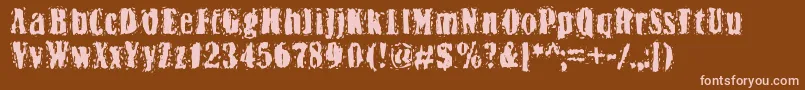 Bn Yiftachrough Font – Pink Fonts on Brown Background