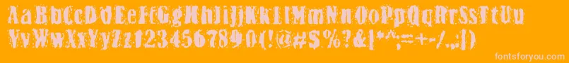 Bn Yiftachrough Font – Pink Fonts on Orange Background