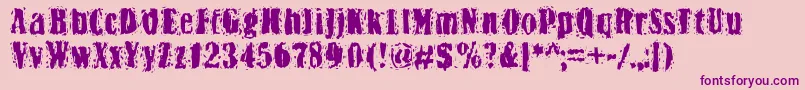 Bn Yiftachrough Font – Purple Fonts on Pink Background